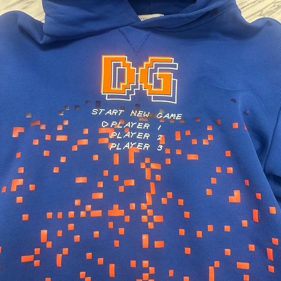 Dolce & Gabbana Blue Pixelated Kids Hoodie - Picture 2 of 5